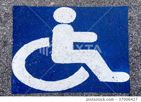 handicapped parking sign paint onto asphalt handicapped parking sign paint onto asphalt 37006427
