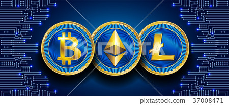 coin bitcoin, litecoin and ethereum 37008471