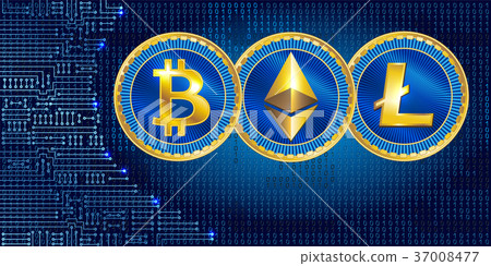 coin bitcoin, litecoin and ethereum 37008477