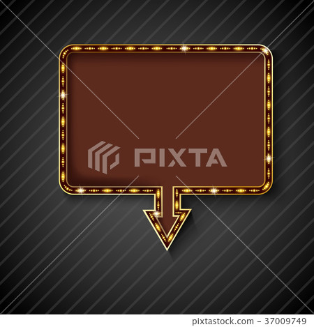 Retro arrow with space for text black background Retro arrow with space for text black background 37009749