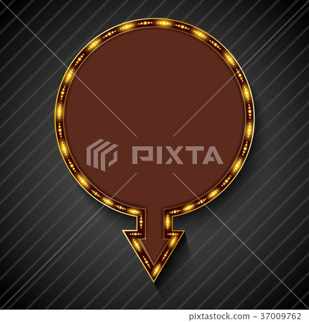 Shining retro light banner on black background 37009762