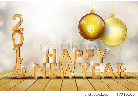 Happy year 2016 with concept wooden of numbers sta 37010109