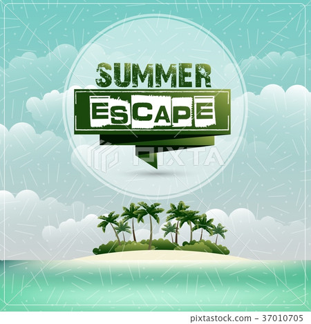 Summer seaside view poster Summer seaside view poster 37010705