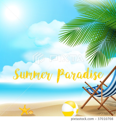 Holiday on beach summer with drinks on the table 37010708