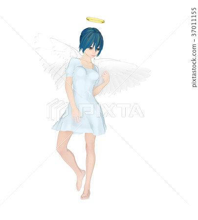 逗人喜愛的天使神仙的神仙perming2DCG例證材料 37011155