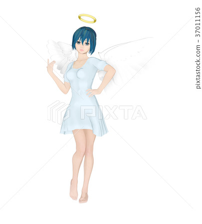 逗人喜愛的天使神仙的神仙perming2DCG例證材料 37011156