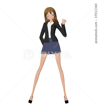 Business suit women perming 2DCG illustration material Business suit women perming 2DCG illustration material 37011384