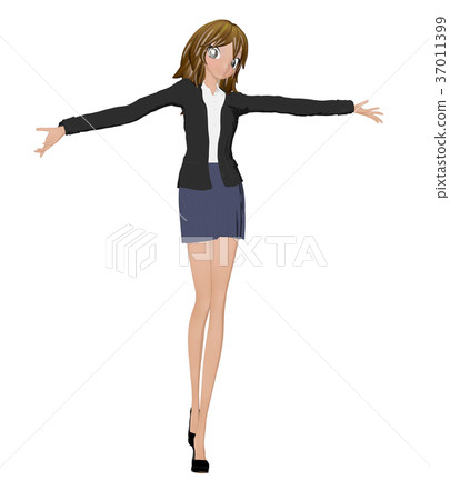 塑造2DCG例證材料的西裝婦女 塑造2DCG例證材料的西裝婦女 37011399