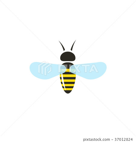 Bee vector isolated on white background, flat - Stock Illustration ...