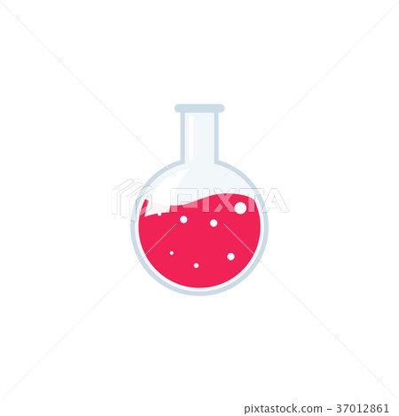 Chemical bulb flask vector icon isolated 37012861