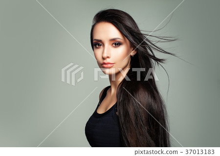 Beautiful Girl Fashion Model with Long Hair Beautiful Girl Fashion Model with Long Hair 37013183