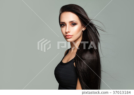 Beautiful Girl Fashion Model with Long Hair Beautiful Girl Fashion Model with Long Hair 37013184