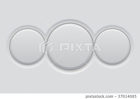 Round buttons set. White plastic matted interface 37014085