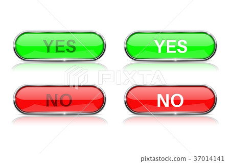 Yes and No buttons. Green and red web buttons set - Stock Illustration ...