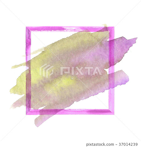 Colorful watercolor grunge frame 37014239