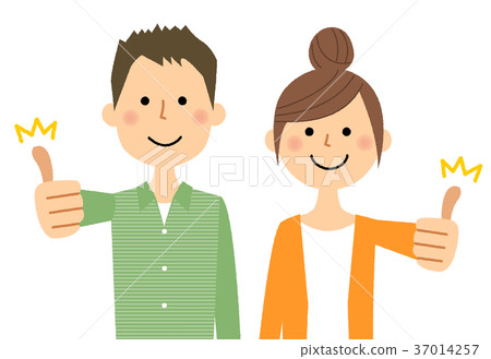 Young couple thumb up 37014257