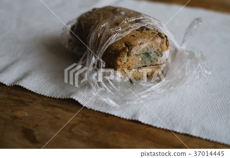 close up on rotted bread on the table 37014445