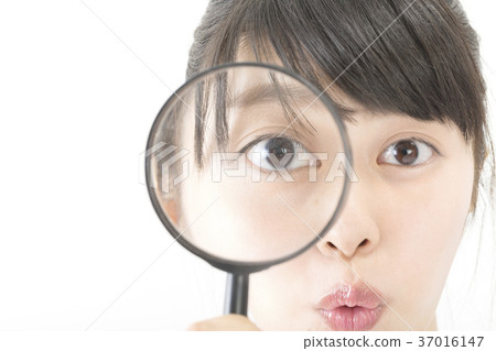 Magnifying glass observation look look find Magnifying glass observation look look find 37016147