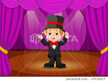 magician performing on a stage magician performing on a stage 37016657