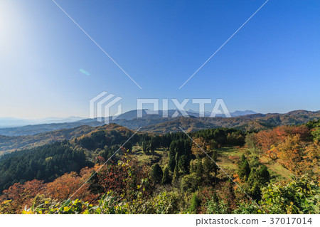 從秋天春日山城堡的Tenshu痕跡看的風景 37017014