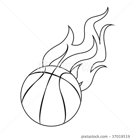Abstract Basketball label Abstract Basketball label 37019519