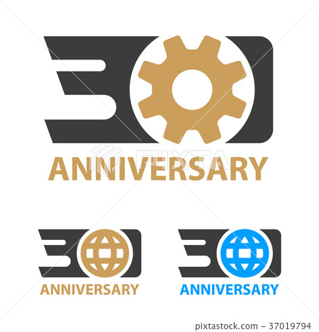 30 years anniversary industry gear globe number 37019794