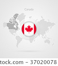 Vector World Map infographic symbol. Canadian flag 37020078