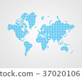 Vector dotted world map infographic symbol 37020106