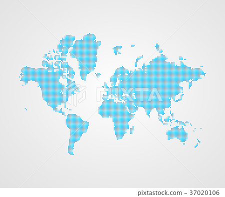 Vector dotted world map infographic symbol Vector dotted world map infographic symbol 37020106