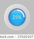 25 percent pie chart. Percentage vector 37020107