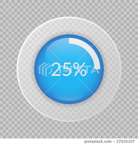 25 percent pie chart. Percentage vector 37020107