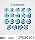 5 to 95 pie charts. Vector percentage infographics 37020108
