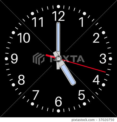 Black clockface. Five o'clock 37020750