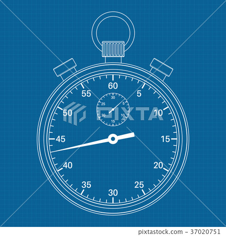 Stopwatch. Vector illustration on blueprint 37020751