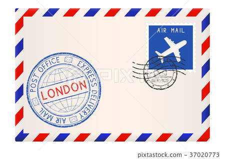 Envelope with LONDON stamp. International mail Stock