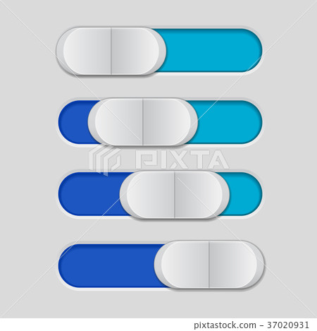 User interface slider. Blue control bar - Stock Illustration [37020931 ...