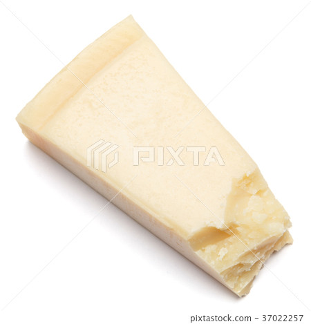 pieces of Parmesan cheese on white background 37022257