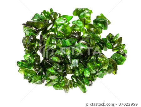 pile of beads from chrome diopside crystals pile of beads from chrome diopside crystals 37022959