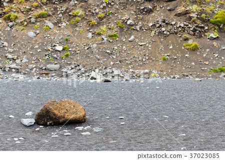 cobble on Reynisfjara Beach near slope of mount 37023085