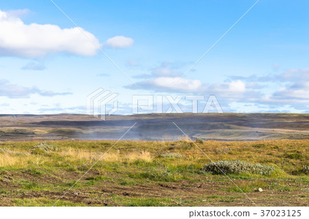 blue sky over canyon of Olfusa river in Iceland blue sky over canyon of Olfusa river in Iceland 37023125