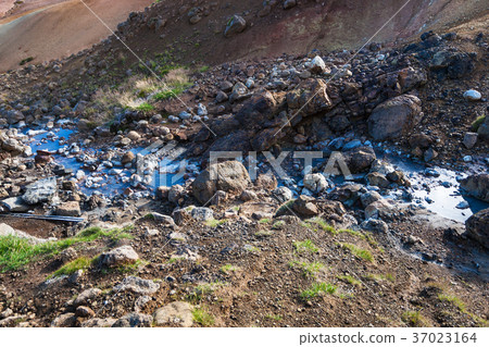 acidic brook in Krysuvik area, Iceland 37023164