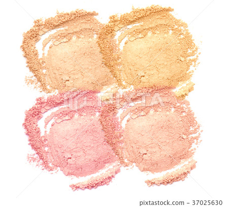 Collection of Makeup Powder Isolated on White  37025630