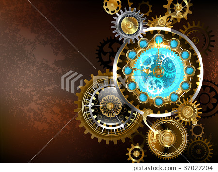 Unusual clock with gears Unusual clock with gears 37027204