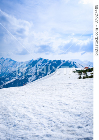 Snowy northern Alps (walking along the snowy ridge while looking for Mt. 37027489