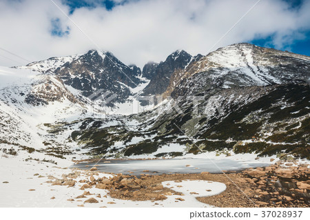Skalnate pleso, lake in High Tatras mountains 37028937