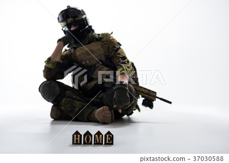 Serene soldier longing for native land Serene soldier longing for native land 37030588