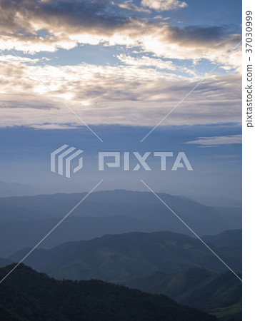 Beautiful cloudy weather in mountains 37030999