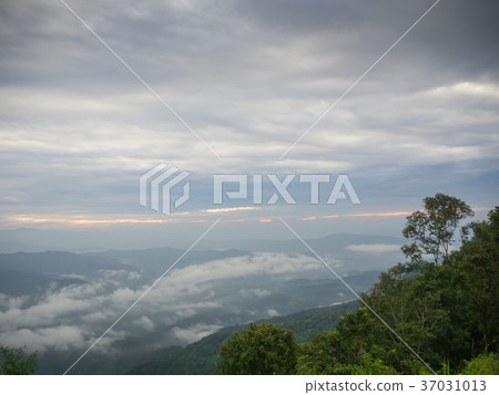 Beautiful cloudy weather in mountains Beautiful cloudy weather in mountains 37031013