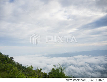 Beautiful cloudy weather in mountains Beautiful cloudy weather in mountains 37031024