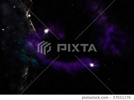 Being shone nebula. 3D rendering 37031176